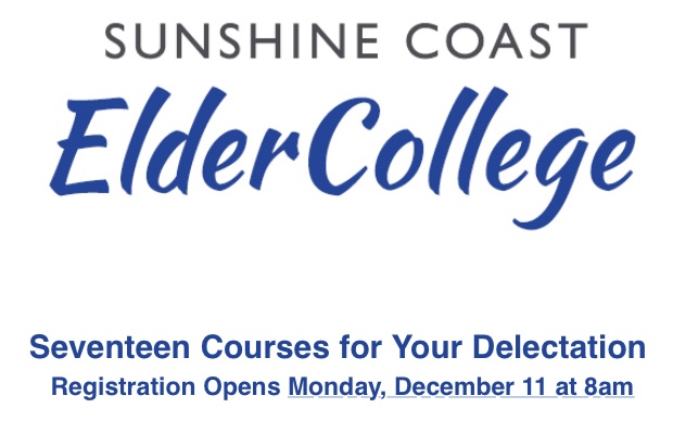 Sunshine Coast ElderCollege Spring Course Registration